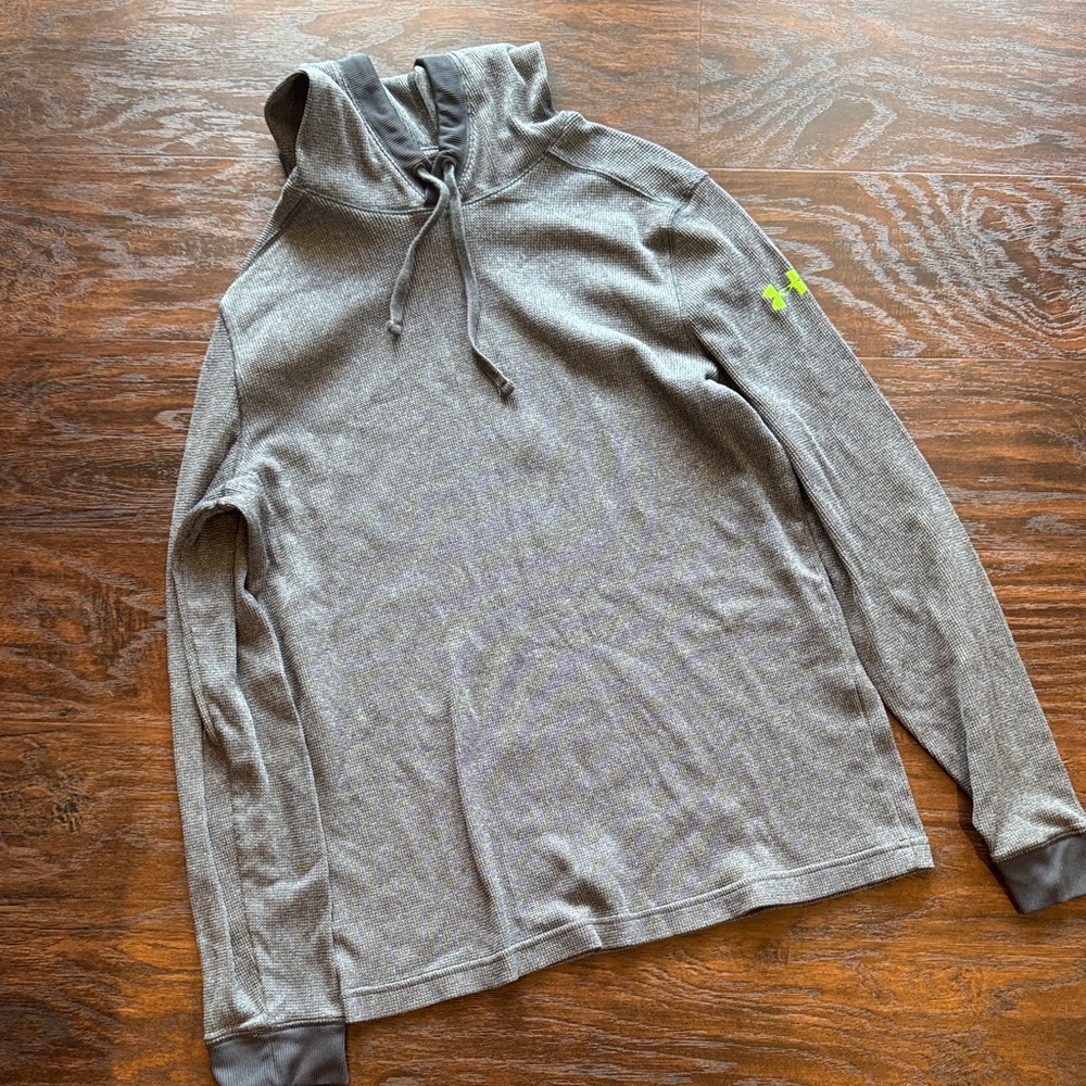Under Armour Men's Heather Gray Hoodie with Neon Accents